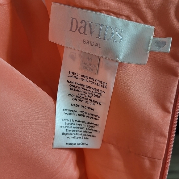 David's Bridal Bridesmaids Chiffon Short Dress Size 14 - Picture 9 of 13